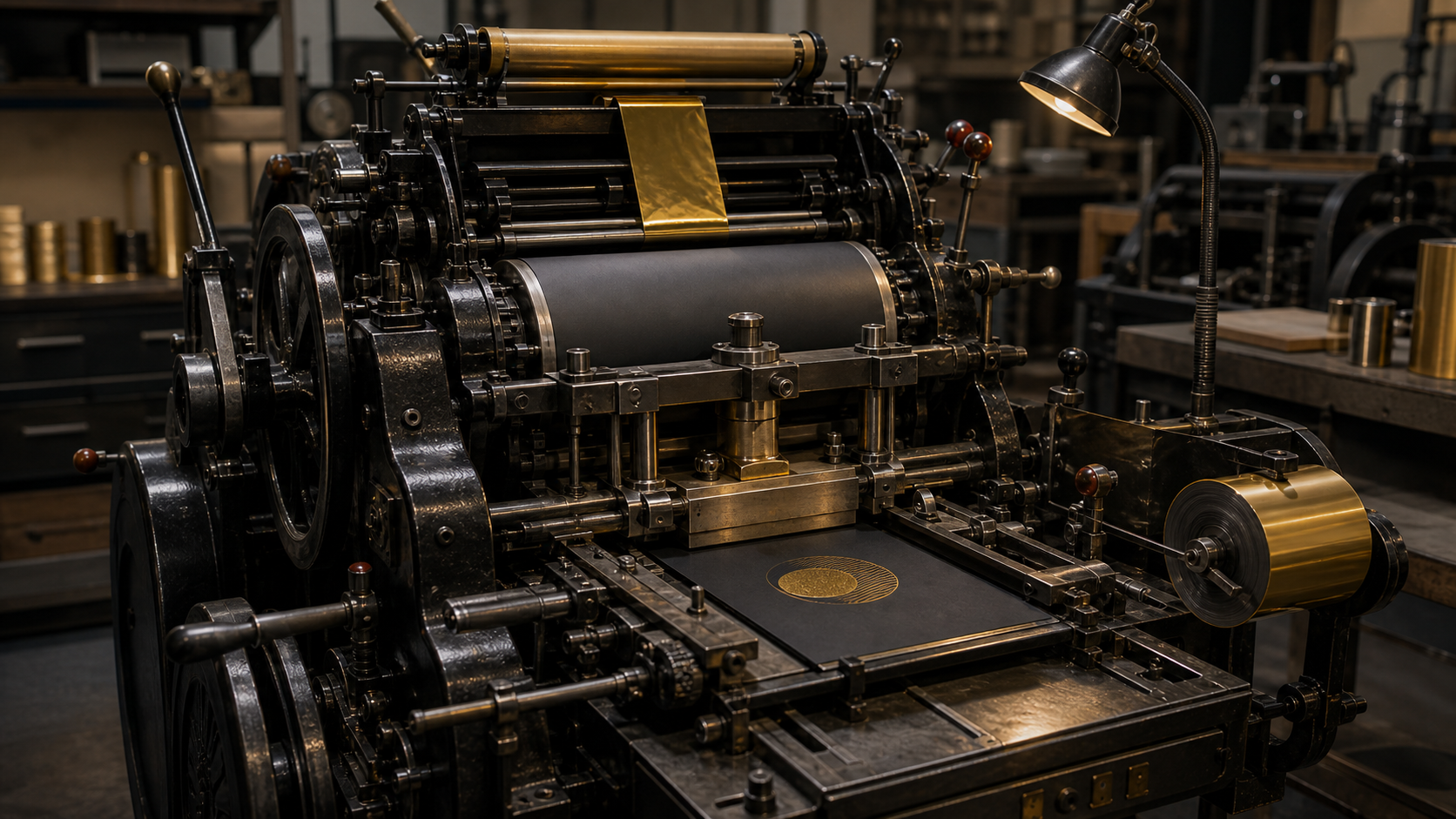 Cylinder press example for hot foil stamping